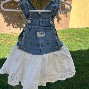 OshKosh B'gosh Denim and White Eyelet Skirtall